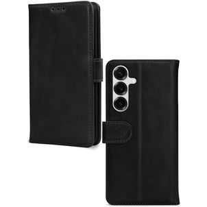 Mobilize Wallet Samsung Galaxy S25 Plus Hoesje Echt Leer Bookcase Portemonnee - Zwart