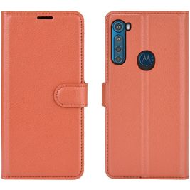 Mobigear Classic Motorola One Fusion Plus Hoesje Bookcase Portemonnee - Cognac