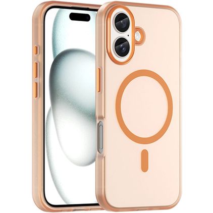 Mobigear Shockproof iPhone 16 Plus MagSafe Hoesje Flexibel TPU Backcover - Oranje
