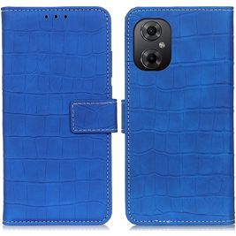 Mobigear Croco POCO M5 Hoesje Bookcase Portemonnee - Blauw