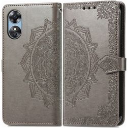Mobigear Mandala OPPO A17 Hoesje Bookcase Portemonnee - Grijs