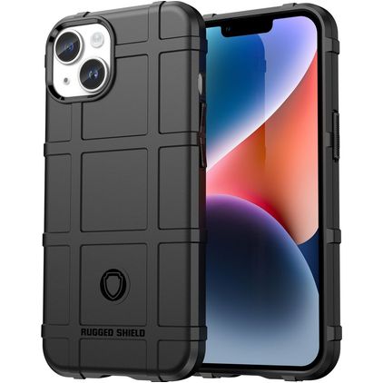 Mobigear Rugged Shield iPhone 15 Plus Hoesje Flexibel TPU Backcover Shockproof - Zwart