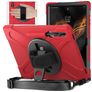 Mobigear SureGrip XGuard Samsung Galaxy Tab S8 Ultra Hoes Hard Kunststof,Siliconen Backcover + Stylus Houder + Schouderband + Standaard - Rood