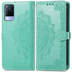 Mobigear Mandala Vivo V21 Hoesje Bookcase Portemonnee - Groen