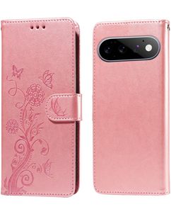 Mobigear Flowers Google Pixel 11 Pro Hoesje Bookcase Portemonnee - Roze