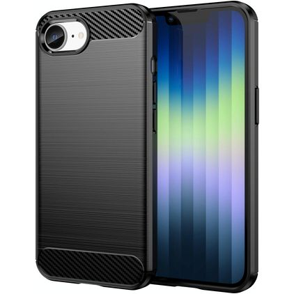 Mobigear Brushed Slim iPhone 17e Hoesje Flexibel TPU Backcover - Zwart