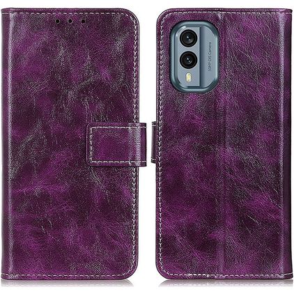 Mobigear Basic Nokia X30 Hoesje Bookcase Portemonnee - Paars
