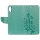 Mobigear Flowers iPhone XR Hoesje Bookcase Portemonnee - Turquoise