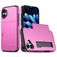 Mobigear Card iPhone 18 Hoesje Hardcase Backcover Shockproof met Pasjeshouder - Rose Red