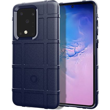 Mobigear Rugged Shield Samsung Galaxy Note 20 Hoesje Flexibel TPU Backcover Shockproof - Blauw