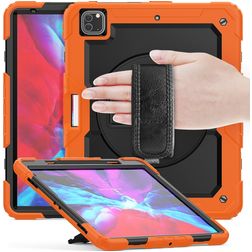Mobigear SureGrip Xtreme iPad Air 13 Inch (2026) Hoes Hard Kunststof,Siliconen Backcover + Stylus Houder + Schouderband + Standaard - Oranje