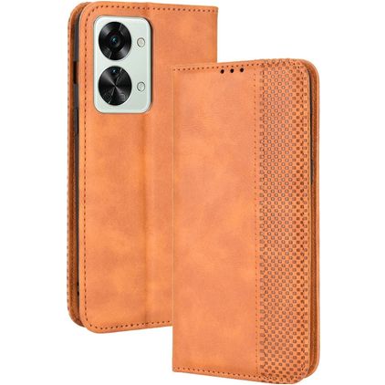 Mobigear Sensation OnePlus Nord 2T 5G Hoesje Bookcase Portemonnee - Bruin