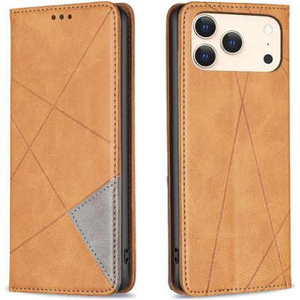 Mobigear Rhombus Slim iPhone 18 Pro Max Hoesje Bookcase - Cognac