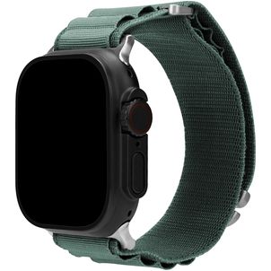 Mobilize Alpine Nylon Apple Watch Bandje Gespsluiting - 49/46/45/44 mm - Groen