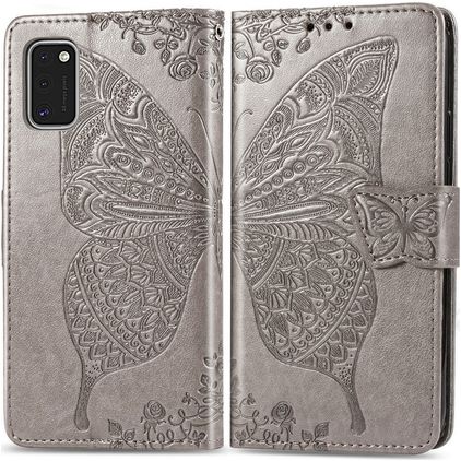 Mobigear Butterfly Samsung Galaxy A41 Hoesje Bookcase Portemonnee - Grijs