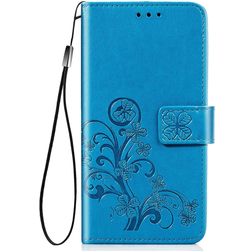 Mobigear Clover Samsung Galaxy A21s Hoesje Bookcase Portemonnee - Blauw