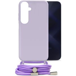 Mobilize Lanyard Gelly Samsung Galaxy A15 Flexibel TPU Hoesje met koord - Pastel Purple