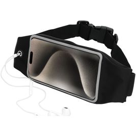 Mobiparts Comfort Fit Belt Telefoonhouder Hardlopen iPhone 15 Pro Sport Hoesje Neopreen Heuptas - Zwart