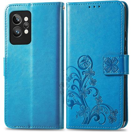 Mobigear Clover Realme GT2 Pro Hoesje Bookcase Portemonnee - Blauw