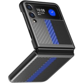 Mobigear Racing Samsung Galaxy Z Flip 3 Hoesje Hardcase Backcover - Zwart / Blauw
