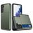 Mobigear Card Samsung Galaxy S21 Hoesje Hardcase Backcover Shockproof met Pasjeshouder - Legergroen