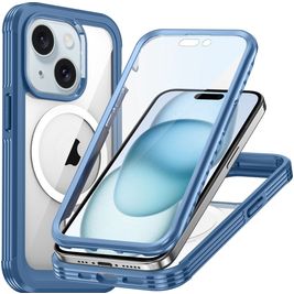 Mobigear Rugged Mag iPhone 15 MagSafe Hoesje Hardcase Backcover Shockproof - Blauw Mobigear Rugged Mag iPhone 15 MagSafe Hoesje Hardcase Backcover Shockproof - Blauw