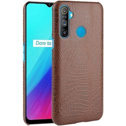 Mobigear Croco Realme C3 Hoesje Hardcase Backcover - Bruin