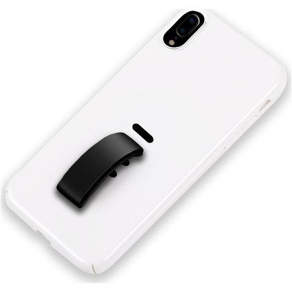 Mobigear Rubber Ring iPhone XS Max Hoesje Hardcase Backcover met Ringhouder - Wit
