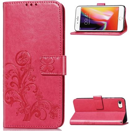 Mobigear Clover iPhone SE (2022) Hoesje Bookcase Portemonnee - Roze