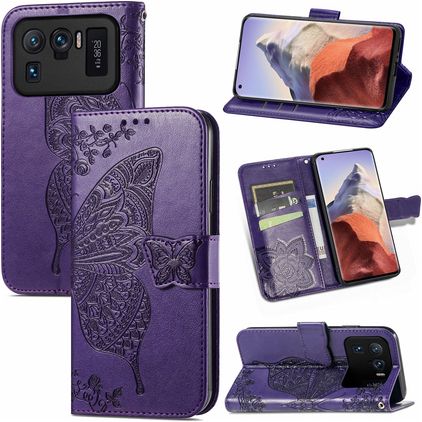 Mobigear Butterfly Xiaomi Mi 11 Ultra Hoesje Bookcase Portemonnee - Paars