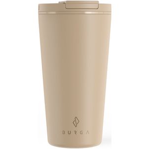 Burga Coffee Mug Dubbelwandige RVS Koffie To Go Mok - 470 ml - Tan