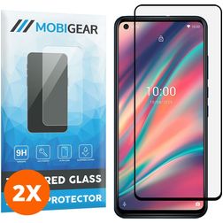 Mobigear Premium Wiko View 5 Plus Glazen Screenprotector - Case Friendly - Zwart (2-Pack)