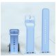 Mobigear Dashed Siliconen Apple Watch Bandje Gespsluiting - 42/41/40/38 mm - Blauw