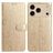 Mobigear Flowers iPhone 17 Pro Hoesje Bookcase Portemonnee - Goud