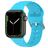 Mobigear Bumpy Siliconen Apple Watch Bandje Gespsluiting - 49/46/45/44 mm - Blauw