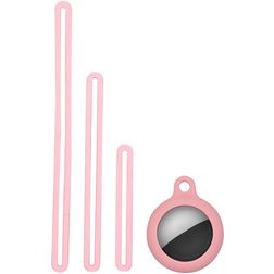 Mobigear Lanyard Apple AirTag Hoesje Flexibel Siliconen - Pink