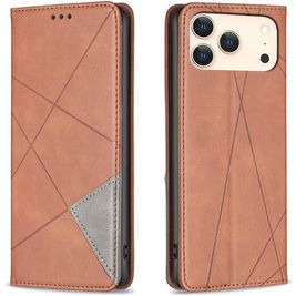 Mobigear Rhombus Slim iPhone 17 Pro Max Hoesje Bookcase - Bruin