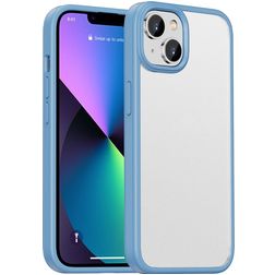 Mobigear Crystal iPhone 14 Plus Hoesje Hardcase Backcover Shockproof - Transparant / Blauw
