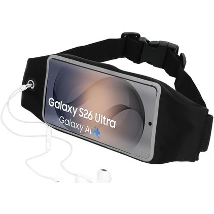 Mobiparts Comfort Fit Belt Telefoonhouder Hardlopen Samsung Galaxy S26 Ultra Sport Hoesje Neopreen Heuptas - Zwart