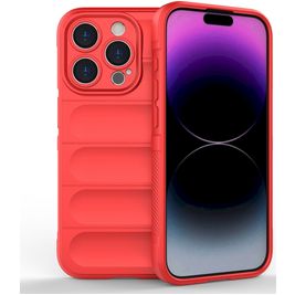 Mobigear Bumpy iPhone 15 Pro Hoesje Flexibel TPU Backcover - Rood