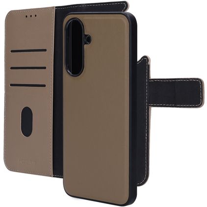 Mobiparts Samsung Galaxy A37 Hoesje Echt Leer Uitneembare 2in1 Bookcase Portemonnee - Taupe