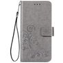 Mobigear Clover OPPO Reno 4 Hoesje Bookcase Portemonnee - Grijs