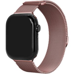 Mobilize RVS Milanese Apple Watch Bandje Magneetsluiting - 42/41/40/38 mm - Roze