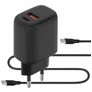 Mobiparts Dual USB / USB-C Oplader USB-C 1 Meter Power Delivery 20W 3A - Zwart