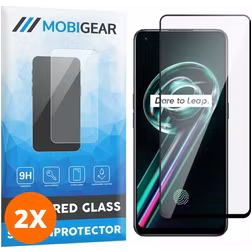 Mobigear Premium Realme 9 Pro Glazen Screenprotector - Case Friendly - Zwart (2-Pack)