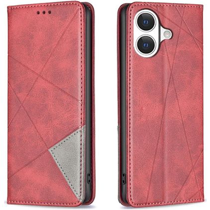 Mobigear Rhombus Slim iPhone 17 Hoesje Bookcase - Rood