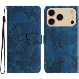 Mobigear Butterfly iPhone 17 Pro Max Hoesje Bookcase Portemonnee - Blauw