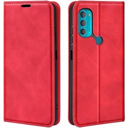 Mobigear Retro Slim Motorola Moto G71 5G Hoesje Bookcase Portemonnee - Rood