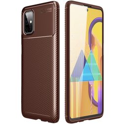 Mobigear Racing Samsung Galaxy M51 Hoesje Flexibel TPU Backcover - Bruin