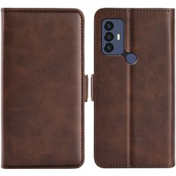 Mobigear Slim Magnet TCL 305 Hoesje Bookcase Portemonnee - Bruin